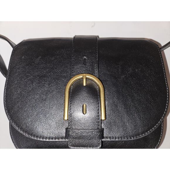 Fossil Wiley leather Saddle Bag Crossbody Black 9.5x8.5x4 - Picture 8 of 12